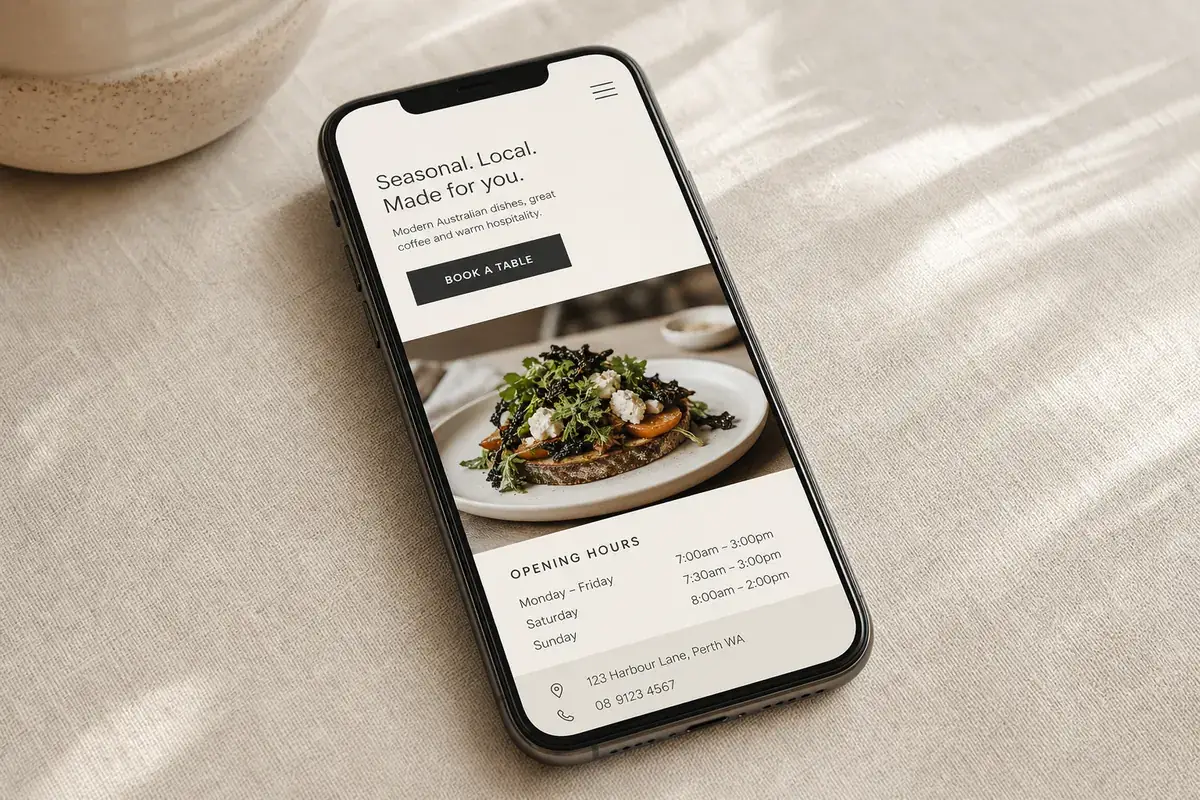 A café owner updating their menu on their phone.